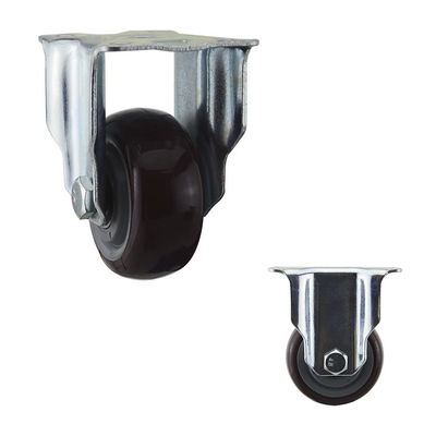 WBD 75mm Diameter Red Wheel Fixed PU Medium Duty Casters