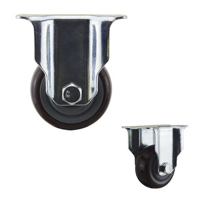 China WBD 75mm Diameter Red Wheel Fixed PU Medium Duty Casters