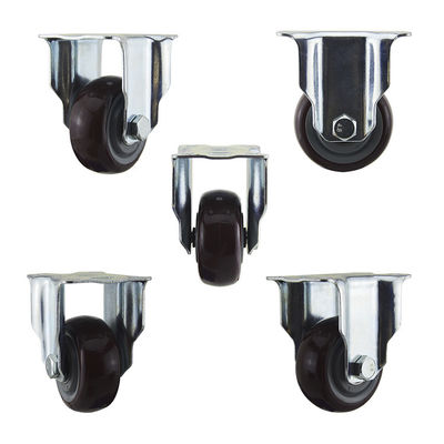 WBD 75mm Diameter Red Wheel Fixed PU Medium Duty Casters