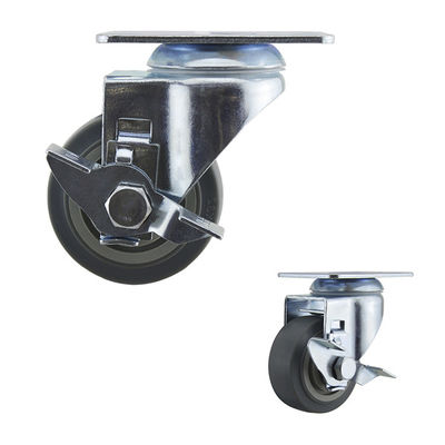 China 75mm Soft Wheel Swivel Brake TPR Medium Duty Casters 176lbs Capacity