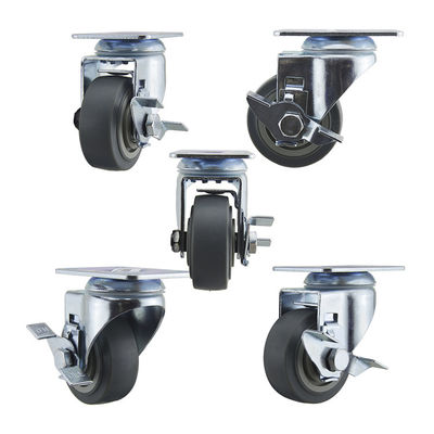 75mm Soft Wheel Swivel Brake TPR Medium Duty Casters 176lbs Capacity
