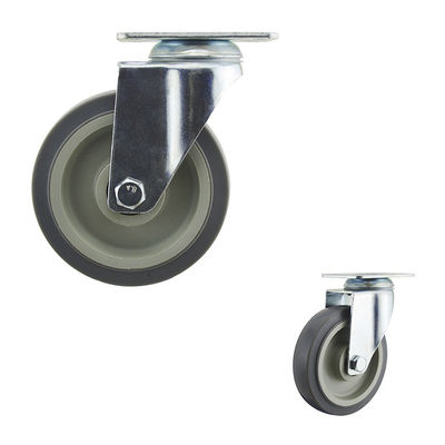 China 5" Flat Tread Gray PP Core Medium Duty Casters Zinc Painted Bracket