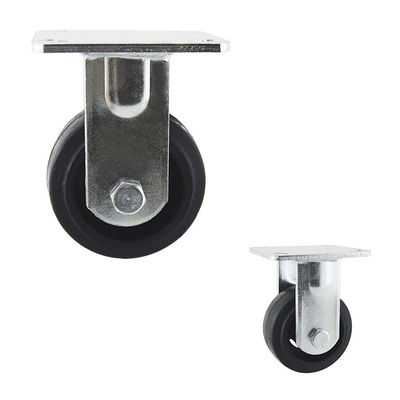 China 4 Inch Wheel 180kg Capacity Heavy Duty Casters Iron Rubber Rigid Plate