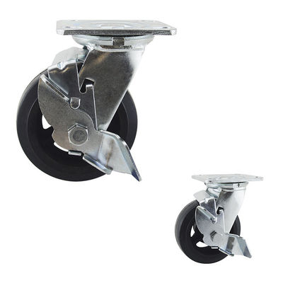 China 5"X2" Swivel Side Lock Iron Rubber Heavy Duty Casters
