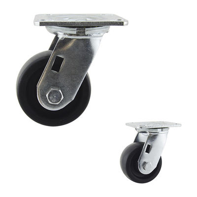 China 4 Inch Black Solid PP Wheel Swivel Plate Heavy Duty Casters