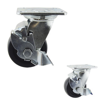 China Side Brake 660lbs Load Capacity Heavy Duty Casters Swivel Plate