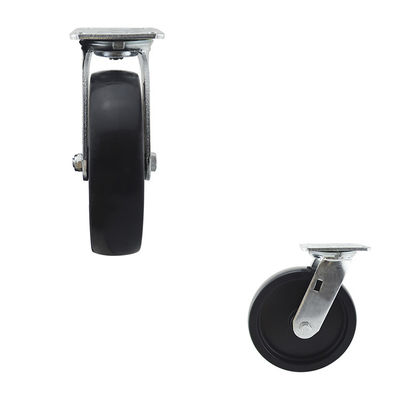 WBD ODM Large Wheel 200mm Diameter Plate Black Plastic Heavy Duty Casters Swivel