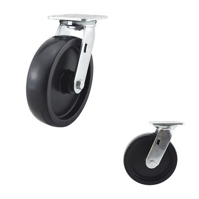 WBD ODM Large Wheel 200mm Diameter Plate Black Plastic Heavy Duty Casters Swivel