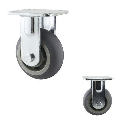 5" Wheel 506LBS Capacity Gray TPR Heavy Duty Plate Mount Casters