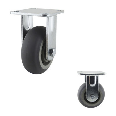 5" Wheel 506LBS Capacity Gray TPR Heavy Duty Plate Mount Casters