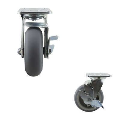 TPR Hands Free Side Brake Pedal Swivel  6" Braked Swivel Castors