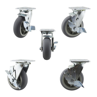 TPR Hands Free Side Brake Pedal Swivel  6" Braked Swivel Castors