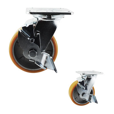 China Aluminium 5 Inch Side Lock Heavy Duty Casters With Ball Bearing