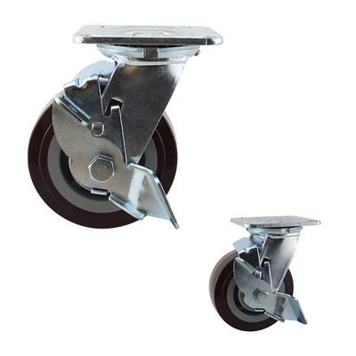 China Polyurethane 506LBS Side Lock Swivel Wheels With Ball Bearing