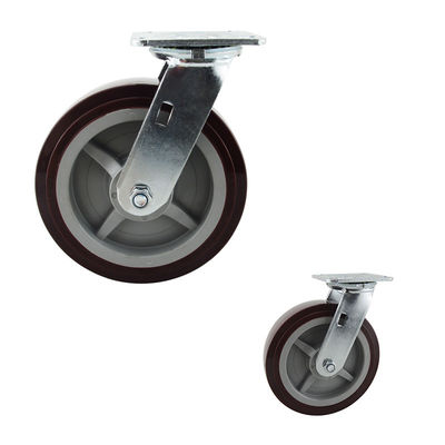 China Flat Tread 200mm Silent Wheel 300kg Swivel PU Castor