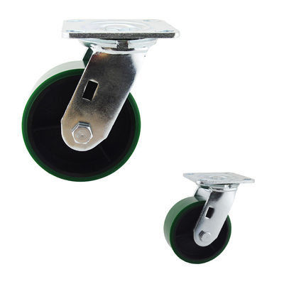 China 5x2 Inch Dark Green Polyurethane 400kg Swivel Trolley Wheels
