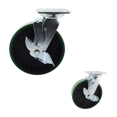 China 8 Inch Wheel High Capacity PU Iron Locking Swivel Castors
