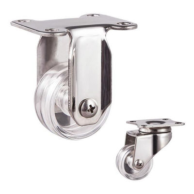 China 2 Inch Transparent Wheel 110LBS Capacity Rigid Plate Stainless Steel Light Duty Casters