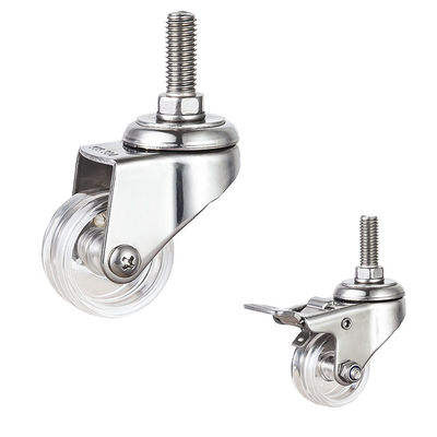 China Package Customizable 40MM Size Wheel Clear PC threaded stem caster