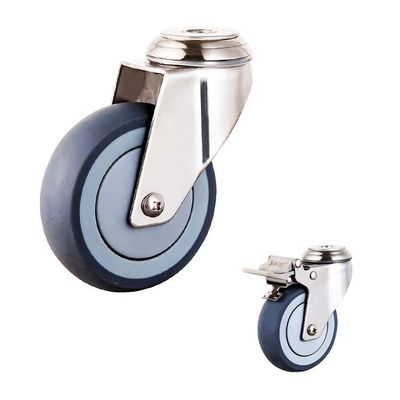 buy Soft TPR Bolt Hole 360 Degree Rotating 5" Hospital Bed Casters online manufacturer