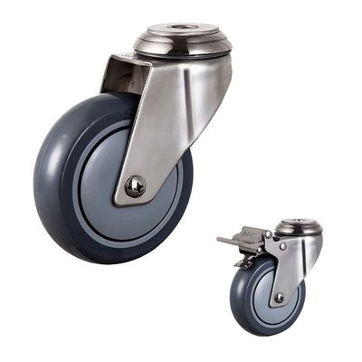 China 5" 286LBS Capacity Bolt Hole Swivel Head Stainless Steel Casters