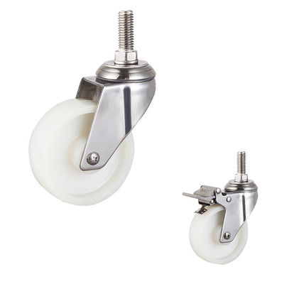 China Solid 4 Inch Wheel Threaded Stem Rotating Trolley Wheels