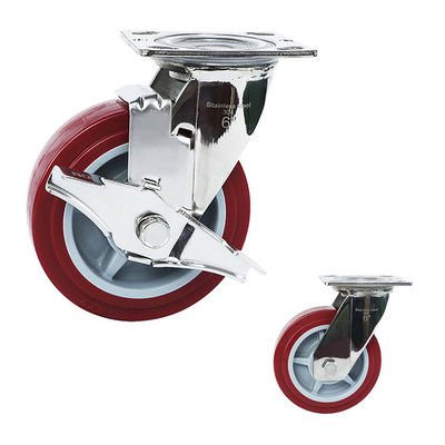 China 150mm Silent Wheel Heavy Duty Sidelock 304SS Swivel Plate Caster Wheels