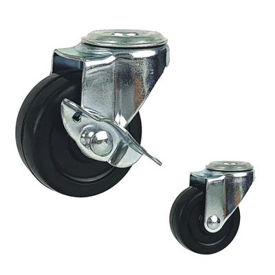 China Easy Install 3 Inch Bolt Hole Braked Swivel Castors With Plain Bearing