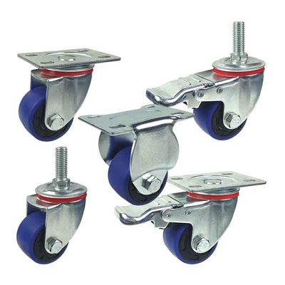 30mm 2 Inch High Capacity Blue TPR M12 Threaded Stem Caster