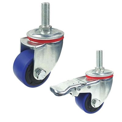 buy 30mm 2 Inch High Capacity Blue TPR M12 Threaded Stem Caster online manufacturer