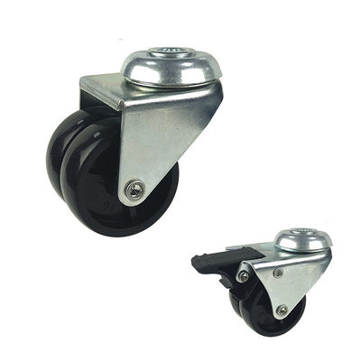 China Swivel Bolt Hole Head Black 2 Inch Castor Wheels Rubber Plastic