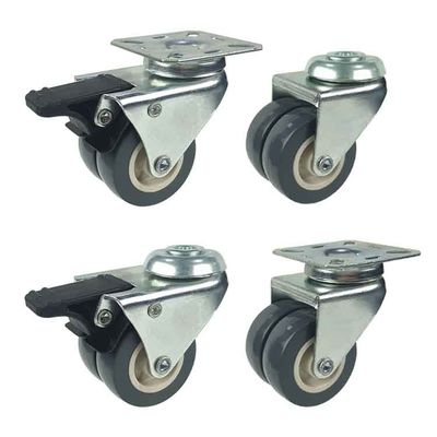 PVC Casters Flowerpot 50mm Swivel Light Duty Castors Wheels 360 Rotating