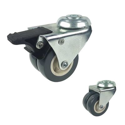 China 360 Degree Rotating Hole Head Lockable PVC Caster Wheel For Freezer