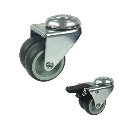 China Light Duty Plate Mount Casters Smooth TPR Wheel Up To 144 Lbs Load Capacity 2-4 Inch Diameter