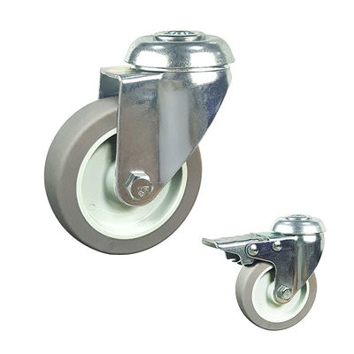 buy 4" Swivel Head Grey TPR Floor Protecting Bolt Hole Caster Wheels online manufacturer