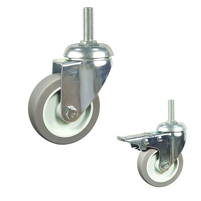 buy 3inch Grey Wheel Threaded Stem Swivel Head TPR Light Duty Casters online manufacturer
