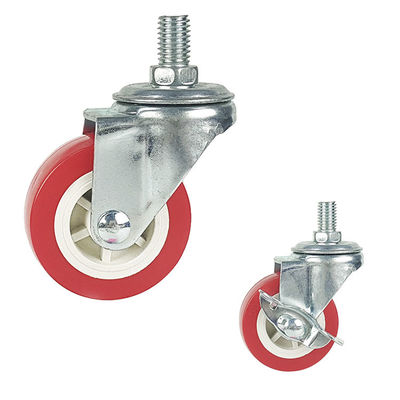 China 66LBS Capacity Red Wheels Threaded Castor Wheels