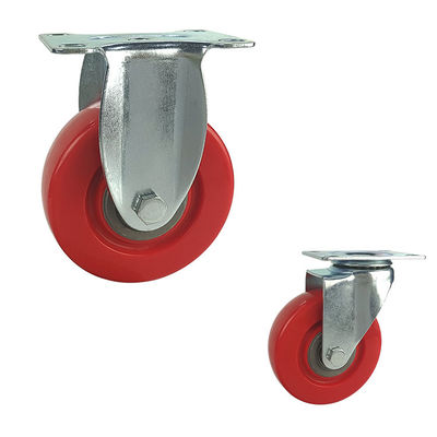 125mm Diameter 220LBS Capacity Swivel Threaded Stem PVC Caster Wheel With Total Locks