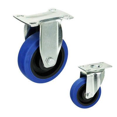 China 198LBS Capacity 5 Inch Soft Wheel Blue TPR Directional Silent Trolley Wheel