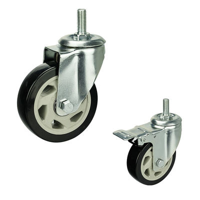 buy 100mm Threaded Stem Swivel Ball Bearing Hollow Core Pvc Caster Wheel online manufacturer