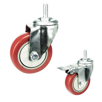 buy 75mm Swivel Head Threaded Stem PVC Caster Wheel Medium Duty With Bearing Covers online manufacturer