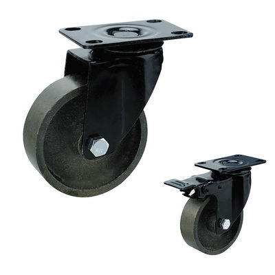 buy 100mm Top Plate Black Bracket Cast Iron Swivel Castor Wheels online manufacturer