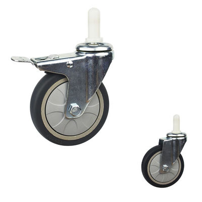 4" Expanding TPR Lockable Trolly Cart Casters Soft Trolley Wheels With Covers