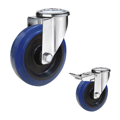 5" Rigid Plate Industiral Soft  Thermoplastic Rubber Casters