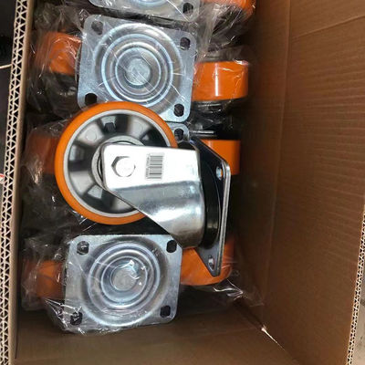 ISO9001 500kg Loading 8 Inch Polyurethane Industrial Wheels With Aluminium Core