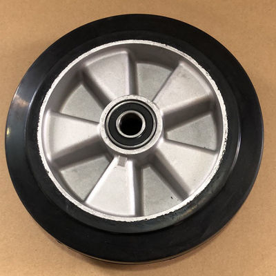200x50mm Black 660LBS Capacity Aluminium Solid Rubber Casters