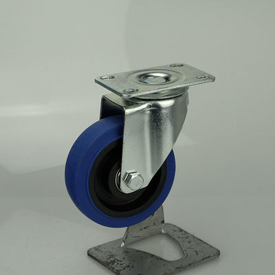 4" Blue Wheel Soft TPR Swivel Plate Medium Duty Trolley Casters Wholesales China