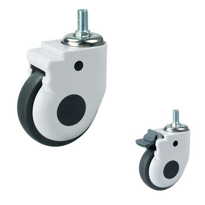 China 5 Inch Medical Wheel Soft TPR Hospital Casters With Threaded Stem