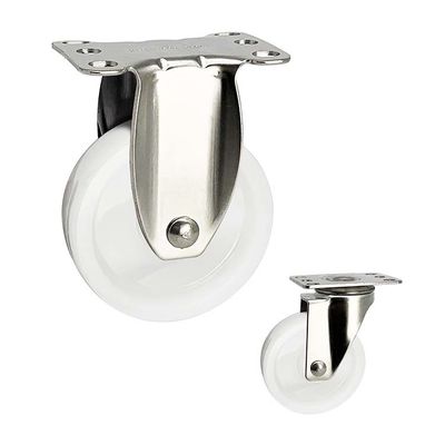 China 3 Inch Rigid Plate Stainless Steel Casters Solid Nylon Fixed Casters