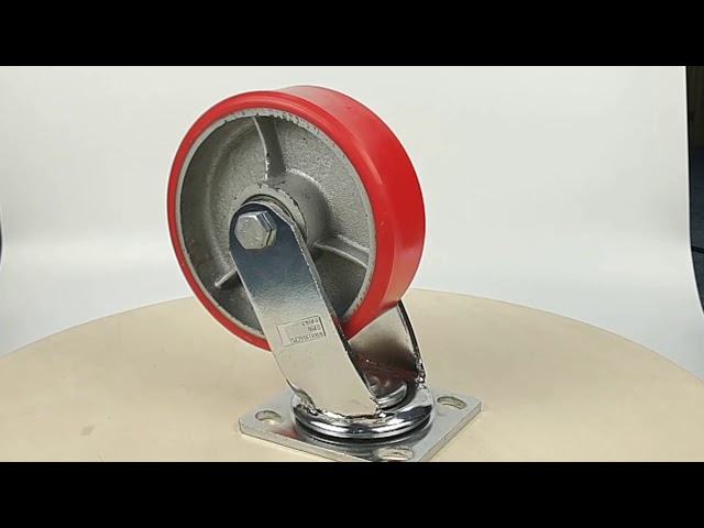 Cast iron core polyurethane heavy duty casters show